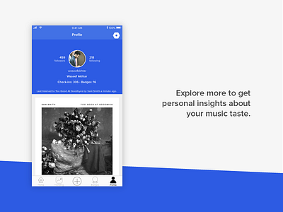 Canary | Profile Screen app canary gamification insights ios music profile sketch social network ui ux