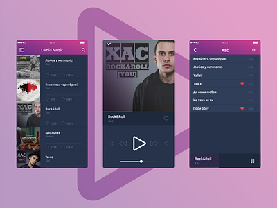 Lamia Music App app brand branding design gradient lamia music play