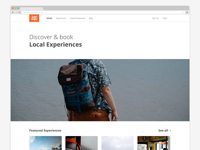 Local Experiences - Landing page landing page travel