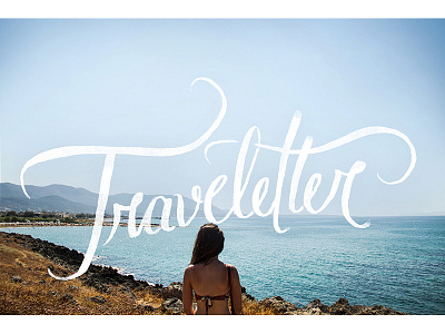 Traveletter beach brush cursive custom type greece lettering photography sea travel