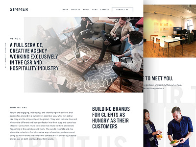 Simmer About Page about page agency food nyc restaurant simmer studio ui ux website