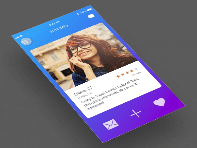 holidate animation flinto mobile app ui design