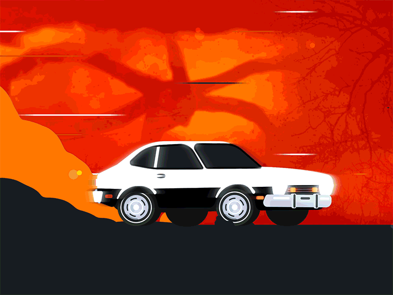 Stranger Things Joyce Byers’ 1976 Ford Pinto animation car ford pinto liquid loop motion smoke stranger things upside down