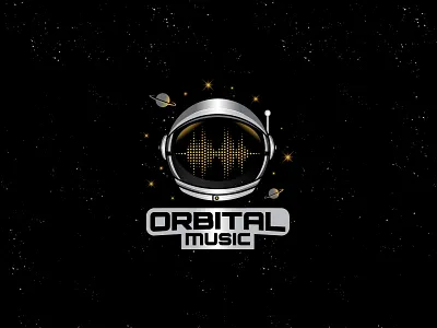 Orbital Music graphicdesign logo logodesign music orbital planets spacehelmet stars vectorart