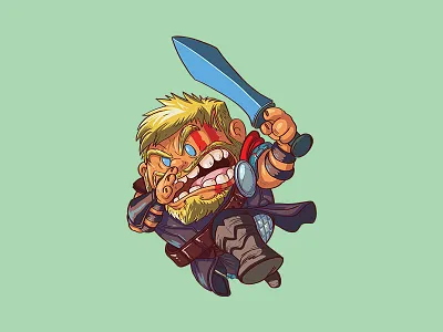 Ragnarok N' Roll cackleberries character design digital painting illustration marvel ragnarok thor