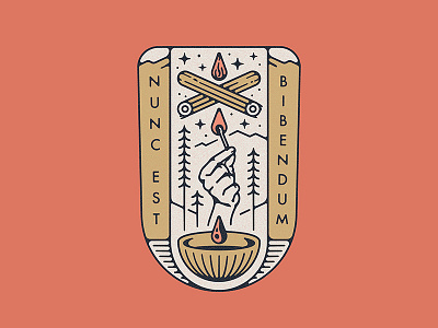 Camping Coffee Badge badge campfire camping coffee espresso fire