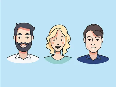 Co-Workers I characters color coworkers design illustration line line art people portraits