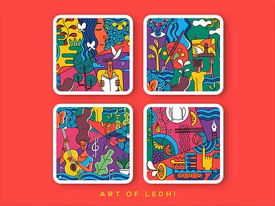 Ledhi artcafe colours design illustration murals