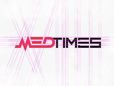 MEDtimes - Branding project. digital grid guides logo logotype magazine medicine red type