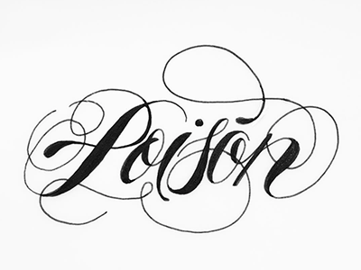 Poison black blackandwhite bw calligraphy challenge elegant handlettering lettering liquid poison swash white