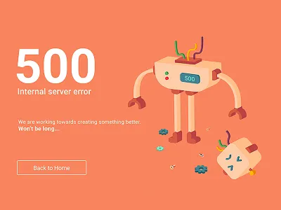 500 Error V3 3d 500 broken creativity crushed robot error 500 head pastel colors robot screws server error