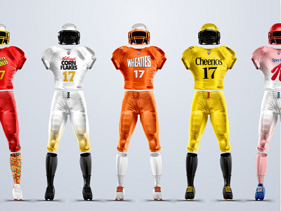 Cereal Brands + Football branding breakfast cereal concept conceptual football jersey sports uniform