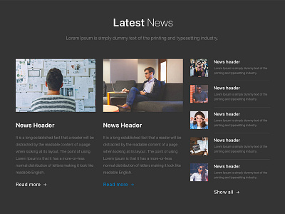 Latest News black clean landing look modern new page simple ui ux website