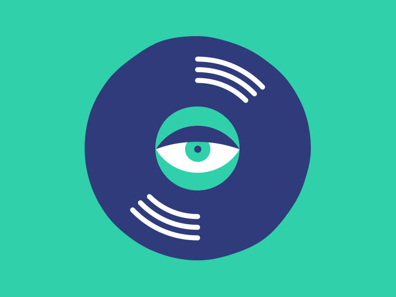 👁️ animation doodle eye eyeball flat icon illustration motion music record spin vector