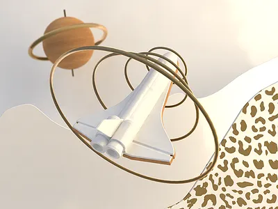 Childhood takeoff 3d artwork cinema4d conceptual gold planet rocket space takeoff white zebra