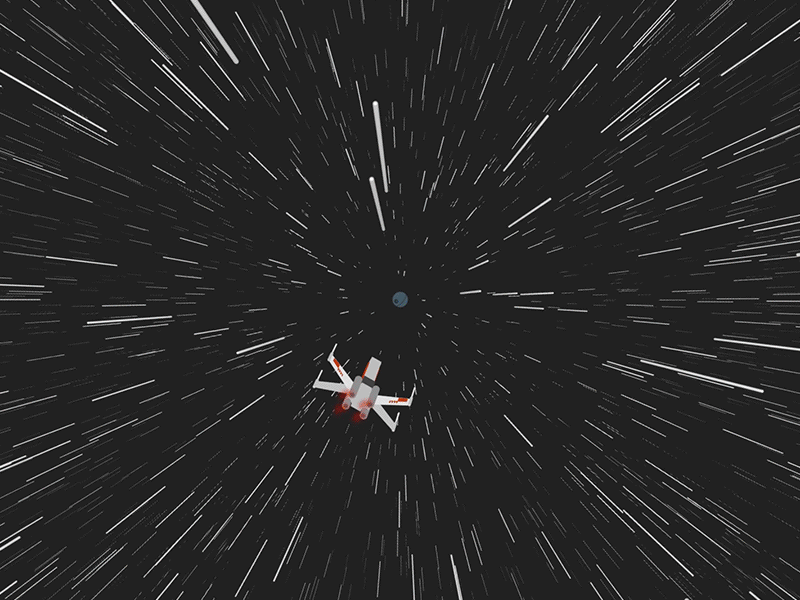 Comic Con Ident animation deathstar gif hyper speed motion space star wars stars starwars warp speed x wing xwing