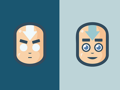 Aang avatar avatar state big heads illustration. last airbender round