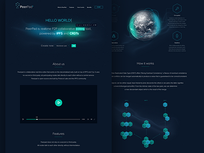 Peerpad Website Design collaboration editor ipfs logo p2p peerpad protocol labs realtime