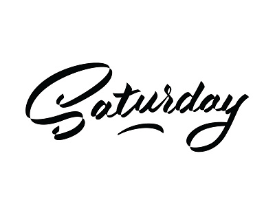 Saturday cursive googie lettering saturday script type