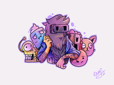 partners illustration；hand painted；monster；game