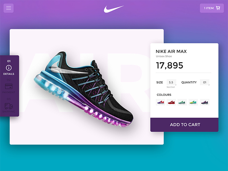 Example of Nike Product Page