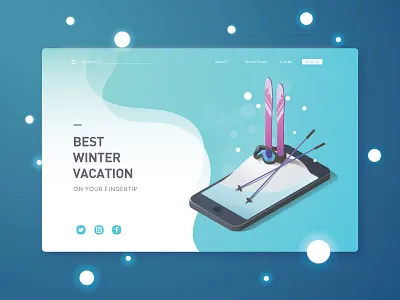 Winter Vacation ice illustration ski snow vacation web winter