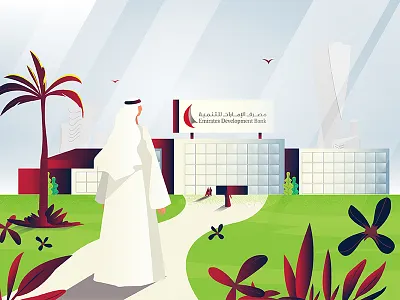 Edb-Updating Data-01 abu dhabi arab bank flat uae vector