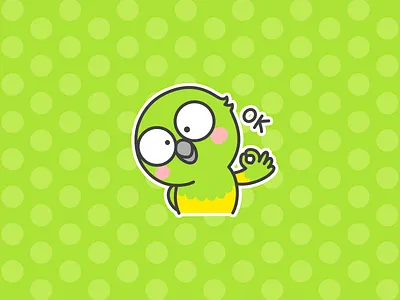 Little Parrot bird cartoon draw emoji emotion green illustration parrot pet