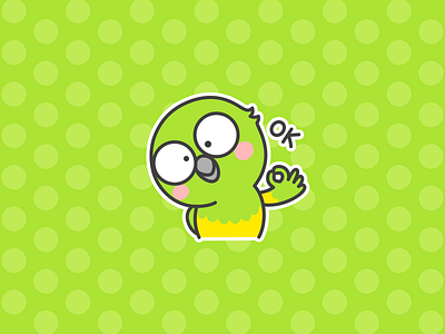 Little Parrot bird cartoon draw emoji emotion green illustration parrot pet