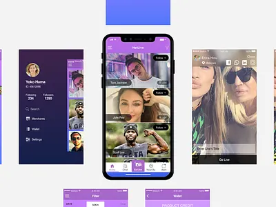 Getlive Apps android chat google icons ios ios11 iphone x livestream nearby products profile wallet