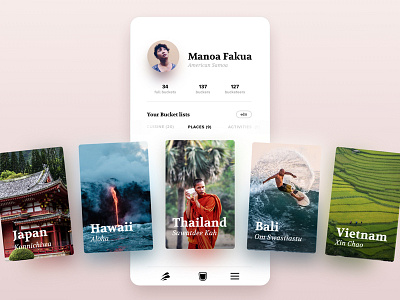 Bucket List Profile app ui