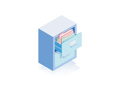 Documentation Illustration archive documentation folder isometric nightstand resource shelf