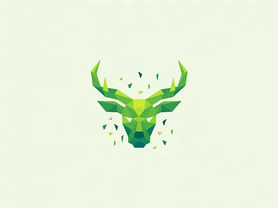 Deer Poly bird brand branding colorfull deer icon logo lowpoly modern polygon
