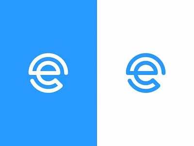 e / logo design abstract coin e e commerce e letter e logo lettermark logo mark minimal monoline path single line symbol
