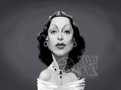 Hedy Lamarr actress caricature celebrity cinema face film film star hedy lamaer movies portrait star vintage