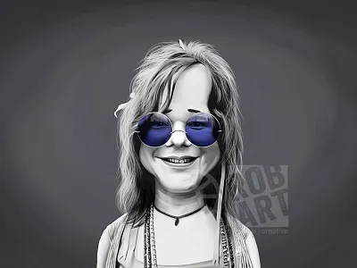 Janis Joplin caricature celebrity illustration janis joplin music musician pop portrait rock singer vintage
