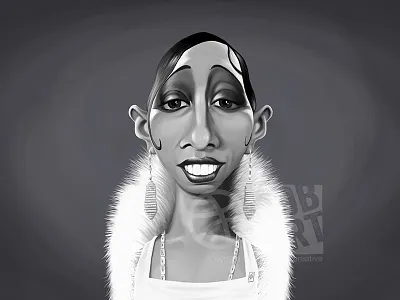 Josephine Baker activist actress caricature celebrity dancer face illustration josephine baker music performer portrait