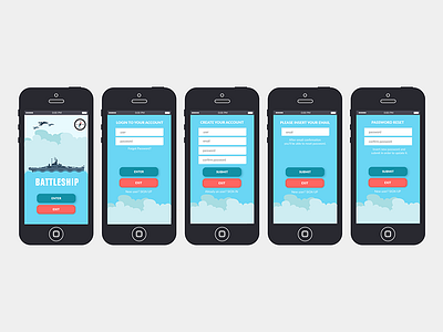 Battleship App UI & Illustration app battleship illustration ui