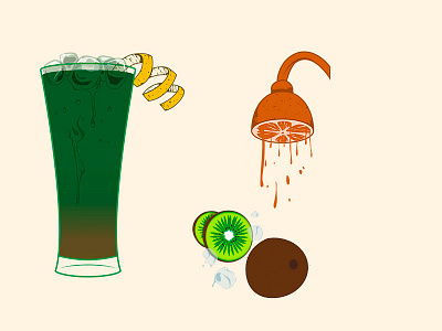 Doblete dorado cocktail bartender cocktail illustration juice kiwi orange vector