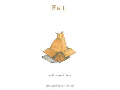 Fat box cat cozy fat illustration littlethings watercolors well placed