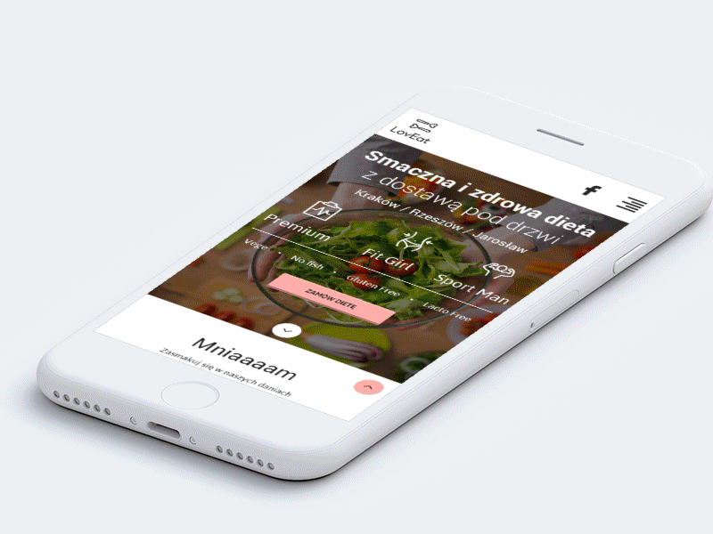 Animacja projektu LovEat na telefonie animacja animate dribbble eat kunc love loveat mariusz mariuszkunc phone project telefon