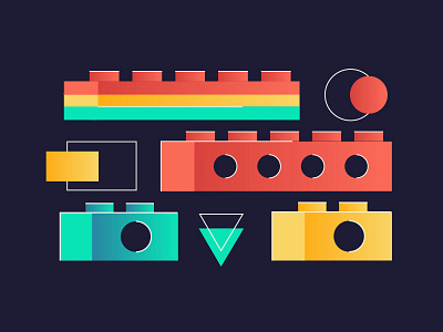 Lego Study 01 abstract bricks components development gradient layers lego shapes team