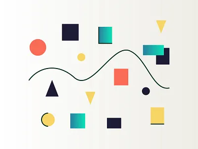 Shape Composition - Journey abstract gradient journey line quantum shapes wave