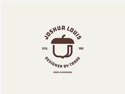 Personal Logo Badge acorn badge branding identity logo mark minimal thick lines