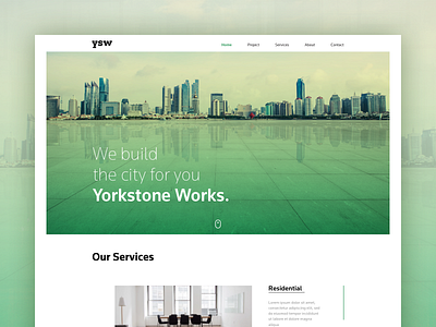 YSW Website Design banner city banner construction construction website green home page landing ui design web design yellow