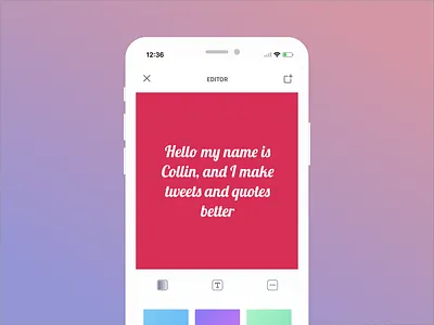 Collin composer editor instagram mockup producthunthackathon tweet