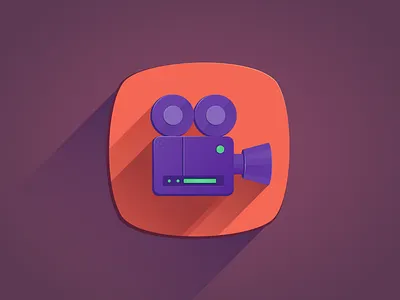 Cam Icon camera cinema flat icon kit long metro minimal set shadow