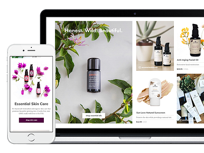 Ecommerce Collection and Product Features beauty collection desktop ecommerce homepage mobile product shop shopify skin care ui design ux design