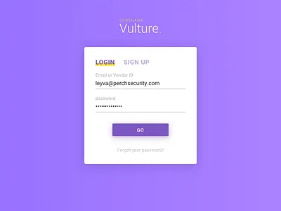 Login Screen app log in login onboarding perch security sign up web