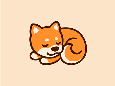 Shibe puppe cartoon cute dog kawaii puppy shiba inu sleeping vector